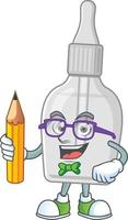 bouteille avec pipette dessin animé personnage vecteur