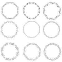 floral couronnes de fleurs, gros ensemble de floral rond cadres vecteur illustration. parfait pour faire-part, salutation cartes, devis, les blogs, mariage cadres, affiches et plus