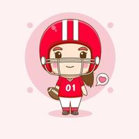 mignonne américain Football joueur chibi personnage illustration vecteur