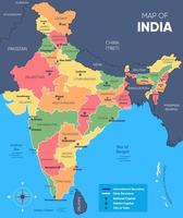carte de Inde avec alentours les frontières vecteur