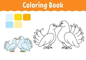 livre de coloriage pour les enfants. caractère joyeux. style de dessin animé mignon. page de fantaisie pour les enfants. silhouette de contour noir. isolé sur fond blanc. illustration vectorielle. vecteur