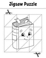 puzzle. page de coloriage pour les enfants. retour au thème de l'école. illustration vectorielle. vecteur