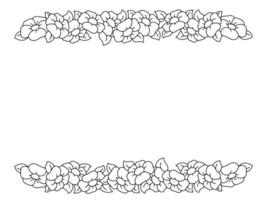 beau cadre fleuri. coloriage. élément de conception pour carte de voeux, invitation de mariage, anniversaire. illustration vectorielle isolée sur fond blanc. vecteur