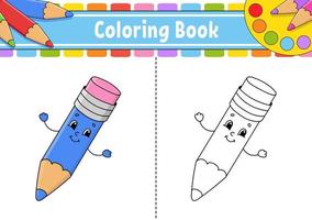 page de coloriage pour les enfants. personnage de dessin animé. silhouette de contour noir. isolé sur fond blanc. illustration vectorielle. vecteur