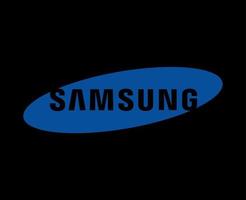 samsung marque logo téléphone symbole bleu conception Sud coréen mobile vecteur illustration avec noir Contexte