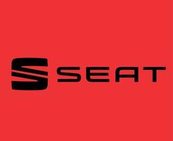 siège marque logo voiture symbole avec Nom noir conception Espagnol voiture vecteur illustration avec rouge Contexte