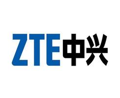 zte marque logo téléphone symbole bleu et noir conception Hong kong mobile vecteur illustration