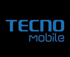 tecno marque logo téléphone symbole bleu conception chinois mobile vecteur illustration avec noir Contexte