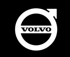 volvo logo marque voiture symbole avec Nom blanc conception suédois voiture vecteur illustration avec noir Contexte