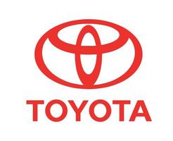 Toyota marque logo voiture symbole avec Nom rouge conception Japon voiture vecteur illustration