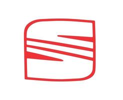 siège marque logo voiture symbole rouge et blanc conception Espagnol voiture vecteur illustration