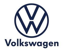 volkswagen logo marque voiture symbole avec Nom bleu conception allemand voiture vecteur illustration