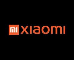 xiaomi marque logo téléphone symbole avec Nom Orange conception chinois mobile vecteur illustration avec noir Contexte