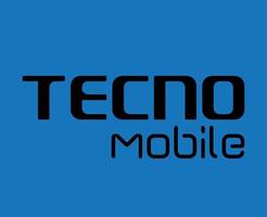 tecno marque logo téléphone symbole noir conception chinois mobile vecteur illustration avec bleu Contexte