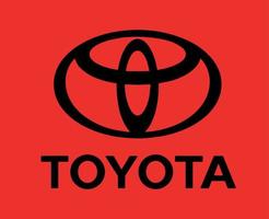 Toyota marque logo voiture symbole avec Nom noir conception Japon voiture vecteur illustration rouge avec Contexte