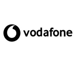 vodafone logo marque téléphone symbole avec Nom noir conception Angleterre mobile vecteur illustration