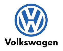 volkswagen marque logo voiture symbole bleu avec Nom noir conception allemand voiture vecteur illustration
