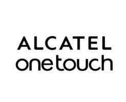 alcatel un toucher logo marque téléphone symbole Nom noir conception mobile vecteur illustration