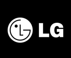 lg logo marque téléphone symbole avec Nom blanc conception Sud Corée mobile vecteur illustration avec noir Contexte