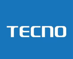 tecno marque logo téléphone symbole Nom blanc conception chinois mobile vecteur illustration avec bleu Contexte