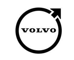 volvo logo marque voiture symbole avec Nom noir conception suédois voiture vecteur illustration