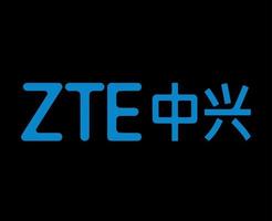 zte logo marque téléphone symbole bleu conception Hong kong mobile vecteur illustration avec noir Contexte