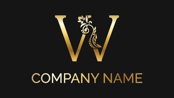 lettre w luxe décoratif alphabétique d'or abc monogramme logo vecteur