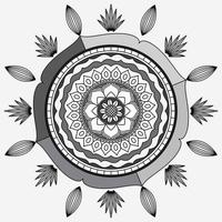 motif circulaire en forme de mandala, ornement décoratif de style oriental, fond de conception de mandala ornemental avec des oiseaux de vignes et des papillons Vecteur gratuit