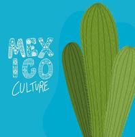 lettrage de culture mexicaine avec conception de vecteur de cactus