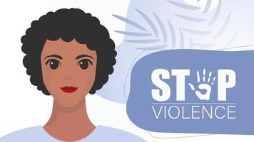 Arrêtez la violence contre femmes. fille détient une bannière dans sa mains. international journée pour le élimination de la violence contre femmes. vecteur illustration conception.