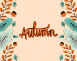 bannière d & # 39; automne avec des feuilles vecteur