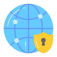 sécurité bouclier avec réseau globe dénotant vecteur de réseau Sécurité