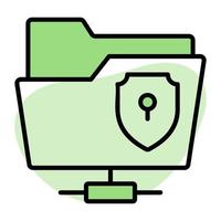 protection bouclier avec réseau dossier, concept vecteur de sécurise Les données réseau