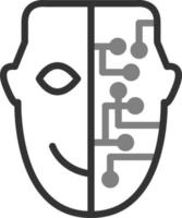 cyborg visage icône vecteur