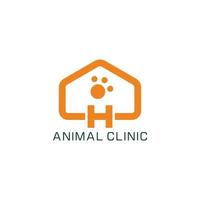 vecteur de lettre h Accueil animal clinique vétérinaire symbole logo vecteur