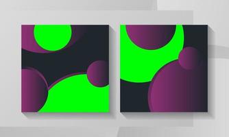géométrique cercle Cadre. écran vert avec violet foncé couleurs. vecteur