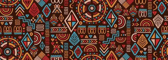 africain tribal sans couture modèle dessin, griffonnage éléments symbole. vecteur