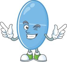 bleu capsule dessin animé personnage vecteur