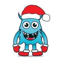 mignonne vecteur dessin animé monstres Noël. conception pour imprimer, décoration, T-shirt, illustration, ou autocollant mascotte kawaii