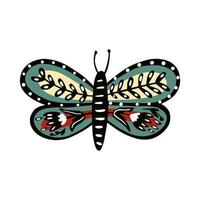vert papillon icône dans griffonnage style vecteur