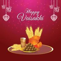 célébration de l'illustration du festival vaisakhi sikh heureux vecteur