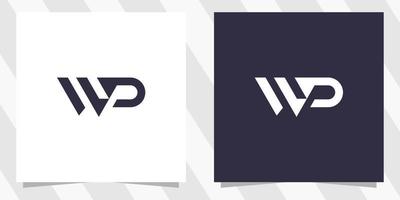 lettre wp pw création de logo vecteur