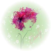 beauté esthétique femme aquarelle illustration coloré vecteur