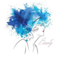 beauté esthétique femme aquarelle illustration coloré vecteur