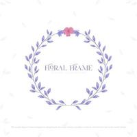 violet floral fleur cercle Cadre arrangement pour romantique et féminin conception ressentir vecteur