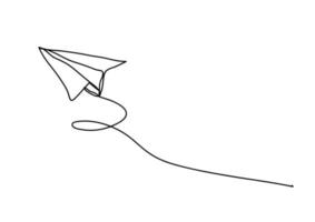 papier avion , ligne dessin style, , Commencez idée concept , vecteur illustration.
