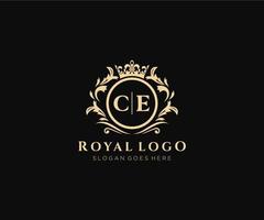 initiale ce lettre luxueux marque logo modèle, pour restaurant, royalties, boutique, café, hôtel, héraldique, bijoux, mode et autre vecteur illustration.