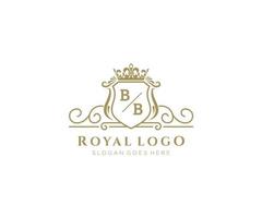 initiale bb lettre luxueux marque logo modèle, pour restaurant, royalties, boutique, café, hôtel, héraldique, bijoux, mode et autre vecteur illustration.