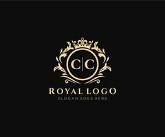 initiale cc lettre luxueux marque logo modèle, pour restaurant, royalties, boutique, café, hôtel, héraldique, bijoux, mode et autre vecteur illustration.