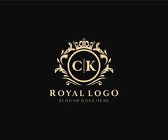 initiale ck lettre luxueux marque logo modèle, pour restaurant, royalties, boutique, café, hôtel, héraldique, bijoux, mode et autre vecteur illustration.